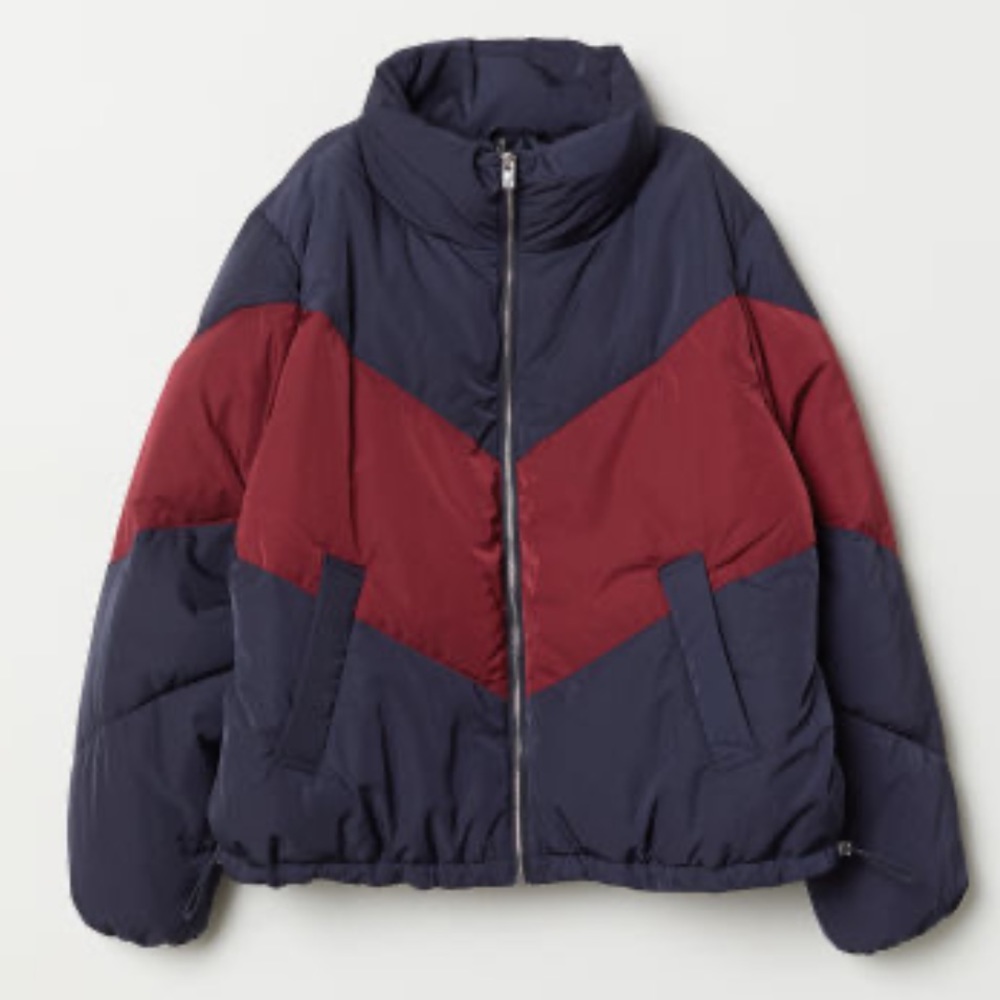 Color block puffer jacket